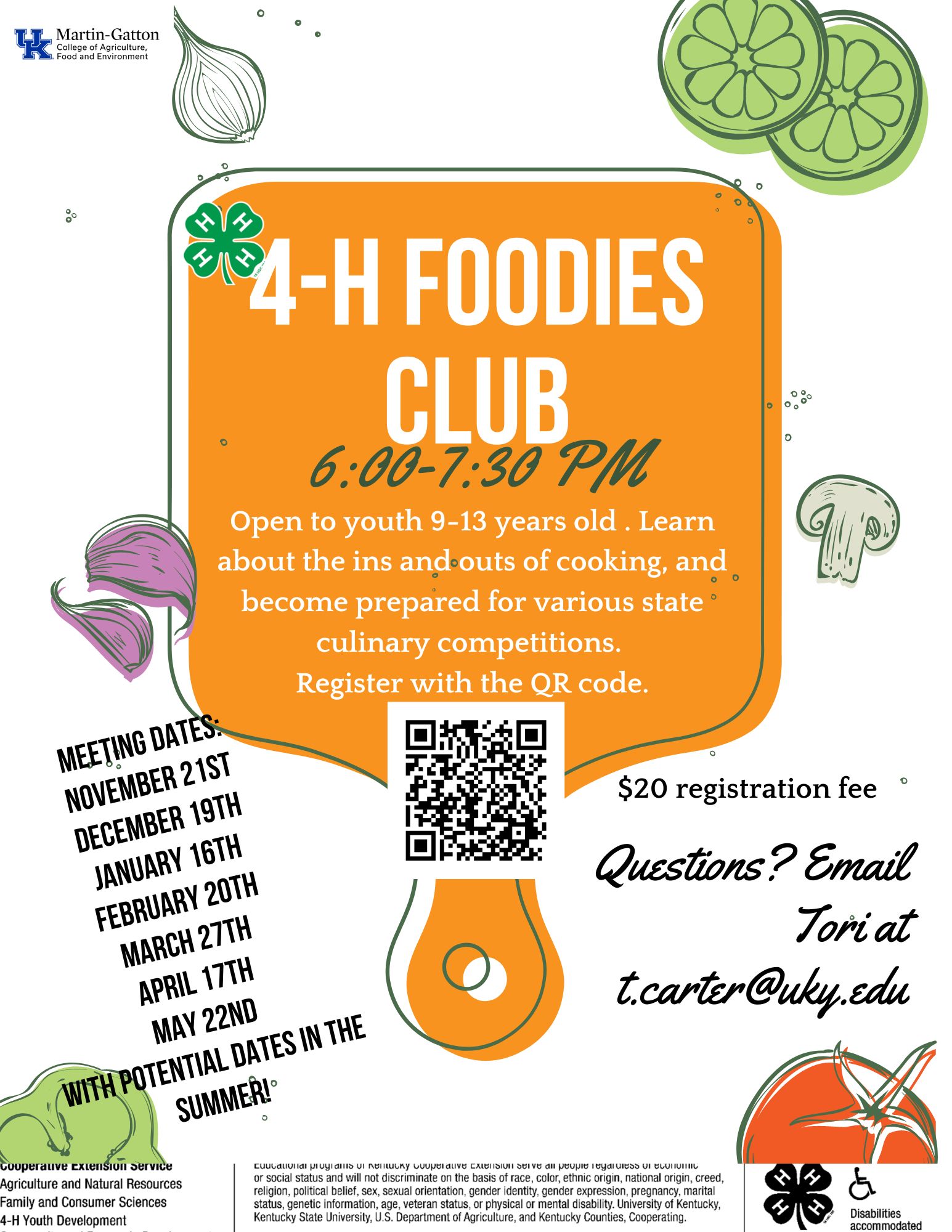 4-H Foodies Club Flyer