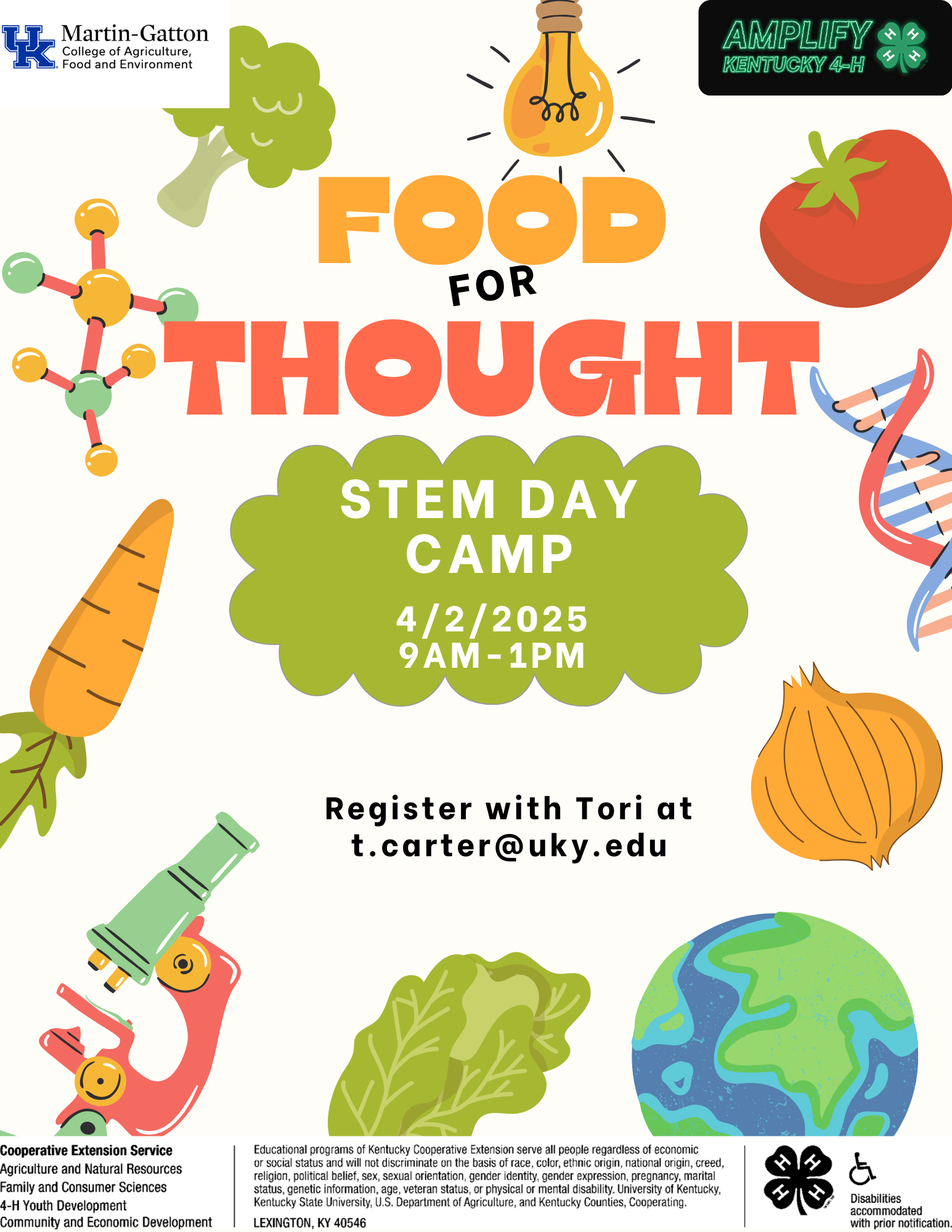 Food for Thought Day Camp Flyer